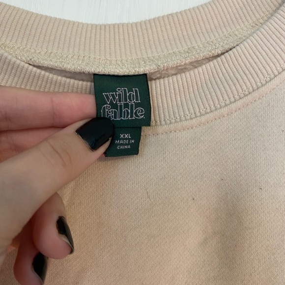 Wild fable crew neck sweatshirt, cream and purple, XXL, good condition - Picture 3 of 3